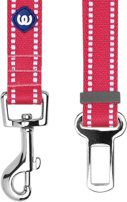 Blueberry Pet Pastel Colored Reflective Dog Harness with Seatbelt Clip – Adjustable No-Pull Pet Vest for Walking and Car Safety, Small Size in Very Berry