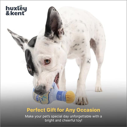 Huxley & Kent Funny Dog Toy w/Squeaker – Power Plush Squeaky Dog Toys for Small Dogs – Durable Small Stuffed Animal for Indoor Play & Fetch - Tiny Tuff Fido Loco