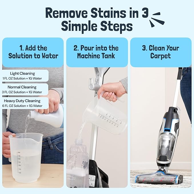 Sunny & Honey Carpet Cleaner Solution - Rug Shampoo & Upholstery Cleaning Solution - Pet Surface Odor Eliminator & Pet Stain Remover (32 fl oz, Fresh Summer Scent)