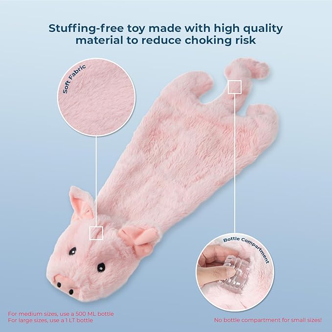 Best Pet Supplies Squeaky Dog Toys with Soft Durable Fabric for Small, Medium and Large Pets Interactive Toy for Indoor Play, Supports Active Biting and Play - Pig, Large
