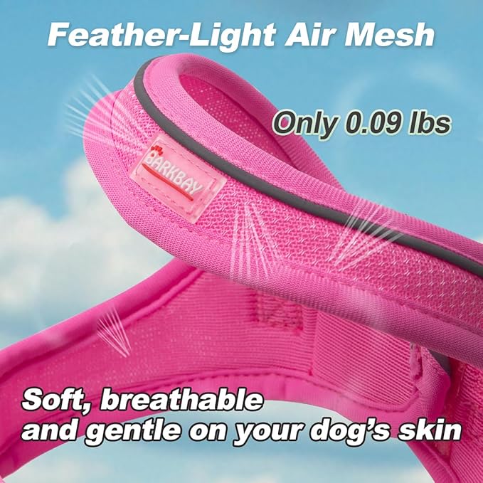 Dog Harness and Leash Set,Step in Small Sized Dog Harness,Soft Mesh,No-Chock,Reflective Adjustable,Secure with Hook & Loop Fastener,Puppy Vest for Small,Medium Dogs(Pink,XS)