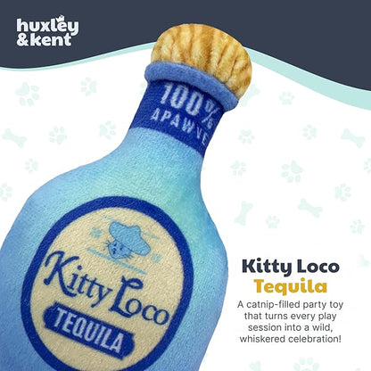 Huxley & Kent Plush Cat Toy - Interactive Catnip Toy for Cats & Kittens - Soft Kitty Toy with Crinkle & Catnip - Fun Indoor Play Toy - Kitty Loco Tequila