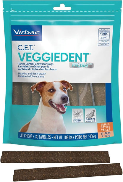 Virbac CET VEGGIEDENT FR3SH Tartar Control Chews for Dogs - Small