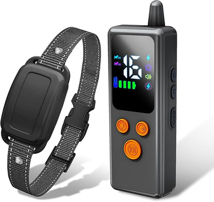 Poosejzl Shock Collars, 5000FT Dog Training Collar with Remote, IPX7 Waterproof E-Collar Featuring Beep, Vibration, Shock, No-Shock Mode, fit for Small Medium Large Dogs Black