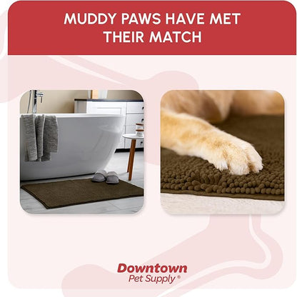 My Doggy Place Dog Mud Mat, 60" x 36" Brown – Thick Microfiber Entry Rug for Snow, Mud & Salt – Absorbent, Quick-Dry, Washer-Safe & Non-Slip, X-Large