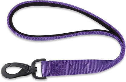 Hyhug Pets Premium Upgraded Traffic Nylon 18 Inch Short Leash with Soft Padded Neoprene Lined Handle for Medium Large Small Dogs, Daily Use Walking and Professional Training. (18 Inches, Ultra Violet)