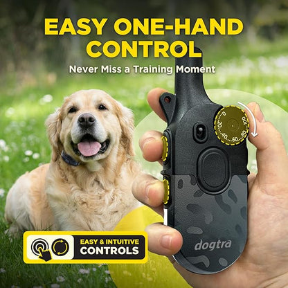 Dogtra 200iQ Remote Training E Collar – 100 Levels, Tone, Vibration, 1/2 Mile Range – Compact, Waterproof, One-Handed Control for Dogs 10 lbs+ – Lightweight Design for Daily Training – Black Leopard