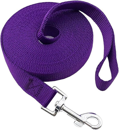 Nylon Training Dog Leash for Small Medium Large Dogs, 15ft 20ft 30ft 50ft 100ft Long Leash Dog/Puppy Lead for Obedience Recall Training, Camping