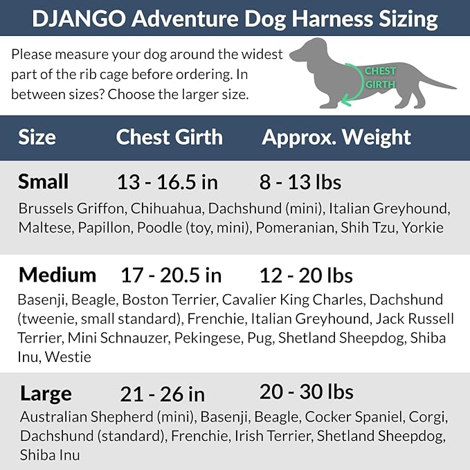 DJANGO Adventure Dog Harness - Stylish, and Durable Small Dog Harness for Outdoor Adventures and Everyday Wear - Quartz Pink Neoprene Adjustable Harness for Dogs with Reflective Piping, Brass D-Ring