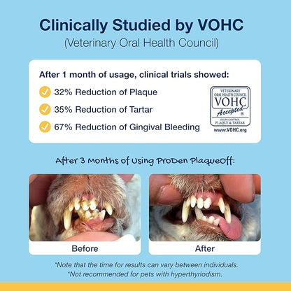 ProDen PlaqueOff Soft Chews with Natural Kelp - for Small & Medium Breed Dogs & Cats - Supports Normal, Healthy Teeth, Gums, and Breath Odor in Dogs & Cats - 90 Soft Chews