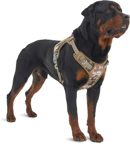 AUROTH Tactical Dog Harness for Large Dogs No Pull Adjustable Pet Harness Reflective K9 Working Training Easy Control Pet Vest Military Service Dog Harnesses Desert Camo XXL