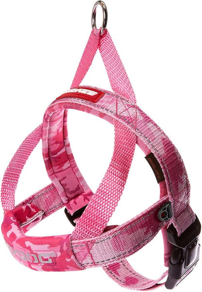 EzyDog Quick Fit Dog Harness – No Pull Harness for Training, Everyday Walking, and Easy Control - Adjustable Fit, Reflective, and Padded (X-Large, Pink Camo)