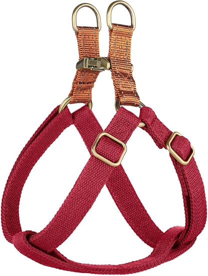 Didog Step in Dog Harness with Metal Buckles, Freedom Nylon Dog Halter Vests for Medium Dogs Easy Walking Training(M:Chest 19-28", Red)