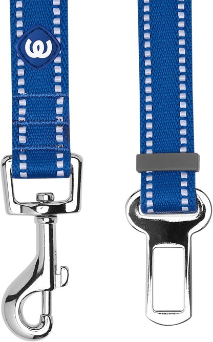 Blueberry Pet Pastel Colored Reflective Dog Harness with Seatbelt Clip – Adjustable No-Pull Pet Vest for Walking and Car Safety, Large Size in Navy Blue