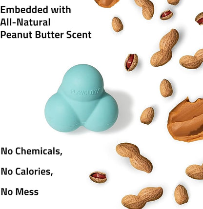 Playology Dog Toys | Squeaky Bounce Ball for Dogs - Bounces in Unpredictable Ways | Jumbo Peanut Butter Scented Toy - Easy to Clean and Made from Non Toxic Materials