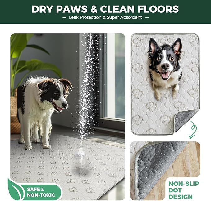 FXW Washable Pee Pads for Dogs, Puppy Pads with Super Absorbent, Specifically Designed for FXW Rollick/Homeplus 32/40/45inch 8 Panels Dog Playpen, 71" Square, Khaki, 2 Packs