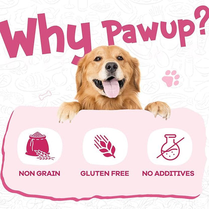 PAWUP Duck Dog Chews, Donut Rawhide Treat, Long Lasting Rawhide Ring, Natural w/Taurine, 12.5oz