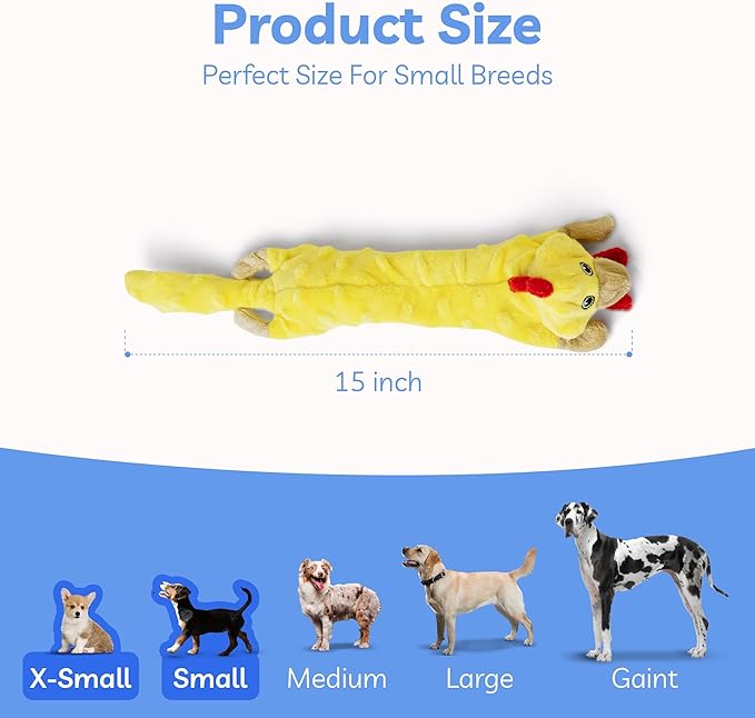 SHARLOVY Dog Squeaky Toys Pack, Bubble Plush Puppy Teething Pet Toys, Crinkle No Stuffing Animals Dog Toy, Doggies Chew for Large Small Medium Breeds
