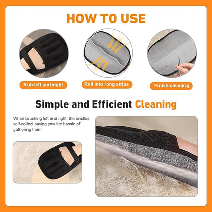 Florteen Pet Hair Removal Glove for Cats & Dogs Hair Remover,Reusable Electrostatic Pet Hair Remover Gloves,Magic Brush Pet Hair Removal Tool for Furniture,Couch,Car Seats,Clothing(2Pcs)