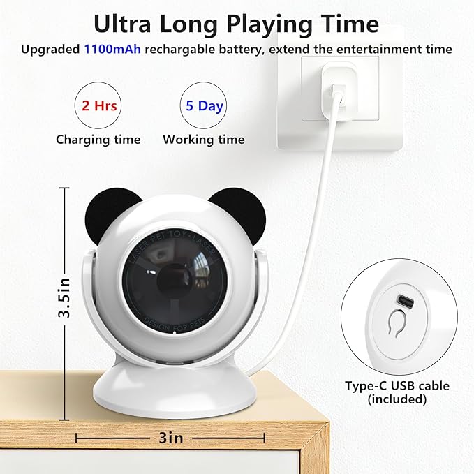 Saolife Laser Cat Toys for Indoor Cats, Truly Random Trjajectory, Suction Cup Design, Run Quiet, Interactive Cat Toy Automatic