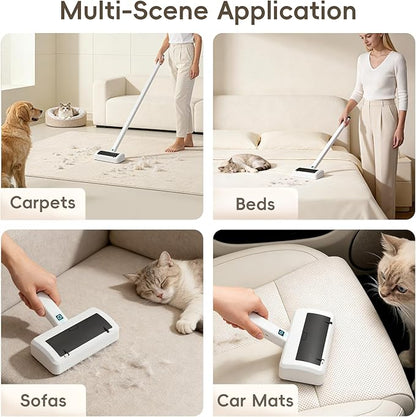 Lintlock Pet Hair Remover for Carpet, Electric Lint Roller Adjustable Handle Reusable Carpet Rake Dog Cat Hair Removal Tool for Carpets, Rugs, Furniture