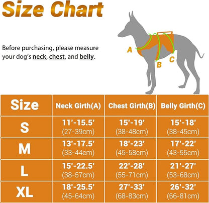 BELPRO Multi-Use Support Dog Harness, Escape Proof No Pull Reflective Adjustable Vest with Durable Handle, Dog Walking Harness for Big/Active Dogs (Orange, XL)