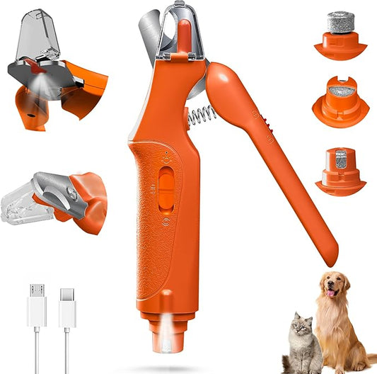 CATPICK 2-in-1 Cat Nail Clippers & Dog Nail Clippers Trimmers for Large Medium Small Dogs Cats Claw Trimmer Quick Sensor and Safety Guard USB Rechargeable with 2 LED Lights Dogs Nail Trimmer