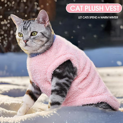 ADNIKIA Cat Sweater, Warm Kitten Coat Fleece Vest, Sphynx Hairless Cat Shirts, Soft Pajamas for Cats Only