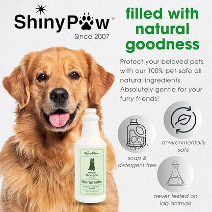 Shiny Paw Dog Shampoo Itchy Skin Relief | Hypoallergenic Dog Wash | Eucalyptus, Chamomile & Aloe Vera | Dog Shampoo Sensitive Skin & Smelly Dogs | (32 oz, Eucalyptus, Chamomile & Aloe Vera)