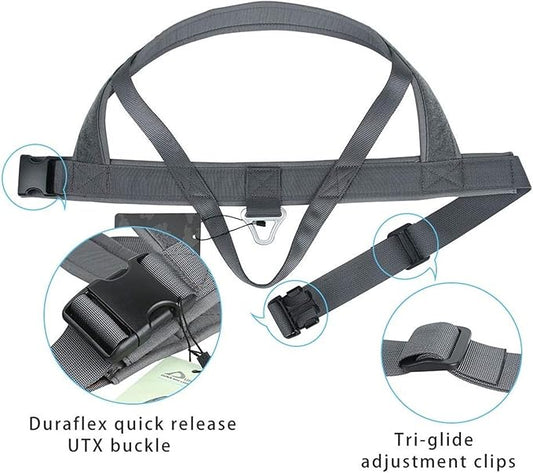 EXCELLENT ELITE SPANKER No Pull Dog Harness Padded Military Patrol Vest Adjustable Nylon Small Service Walking Dog Harness with Handle for Training Running(Grey-M)