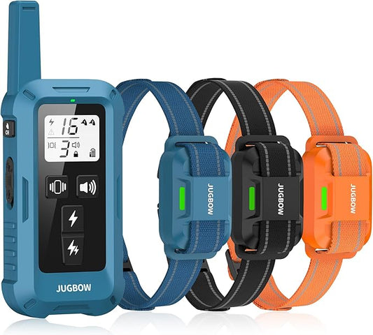 Jugbow Dog Training Collar for 3 Dogs- 4200FT Training Collars with Remote for 5-120 lb Large Medium Small Dogs, Rechargeable Waterproof IPX8 E Collars for Dogs