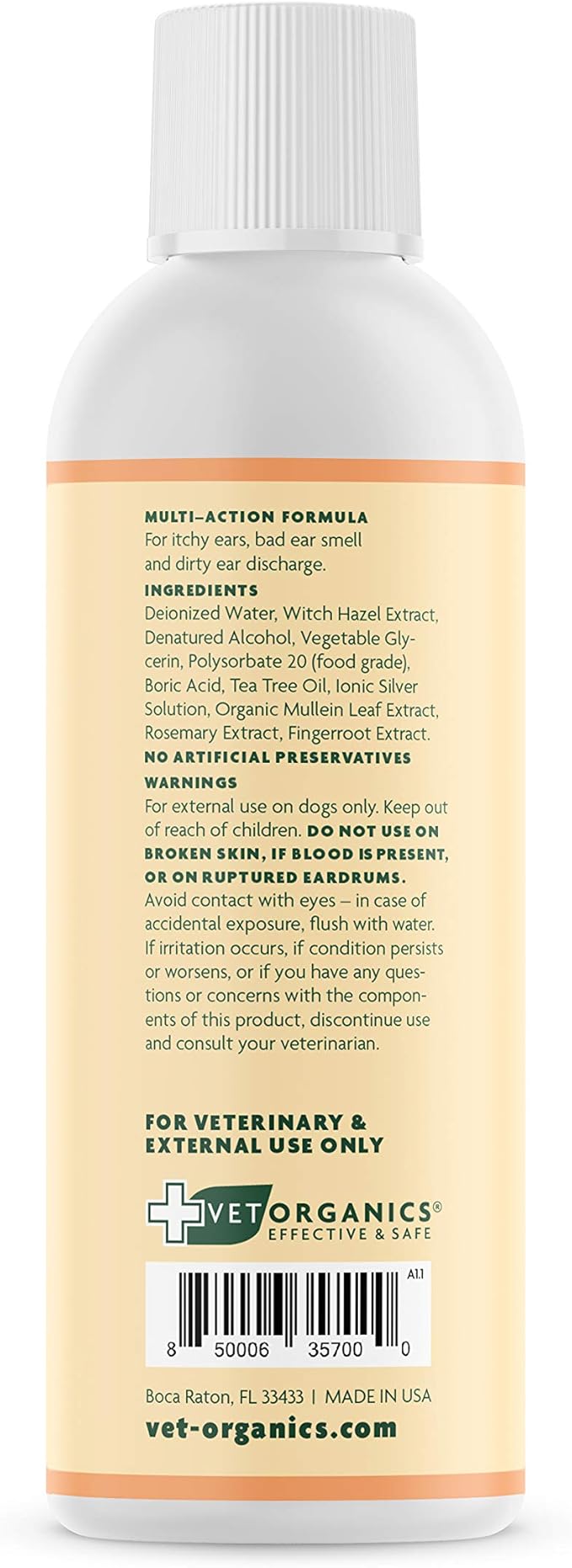 EcoEars Dog Ear Cleaner. Natural Multi-Action Formula. for Bad Discharge & Smell. Naturally Removes Foreign Matter and Cleanses The Most Difficult Ears. 100% Guaranteed