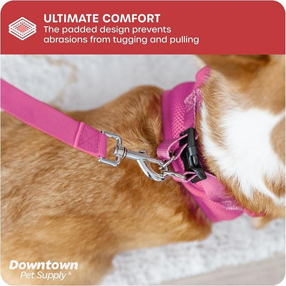 Downtown Pet Supply Step in Dog Harness No Pull, XX-Large, Pink - Adjustable Harness with Padded Mesh Fabric and Reflective Trim - Buckle Strap Harness for Dogs