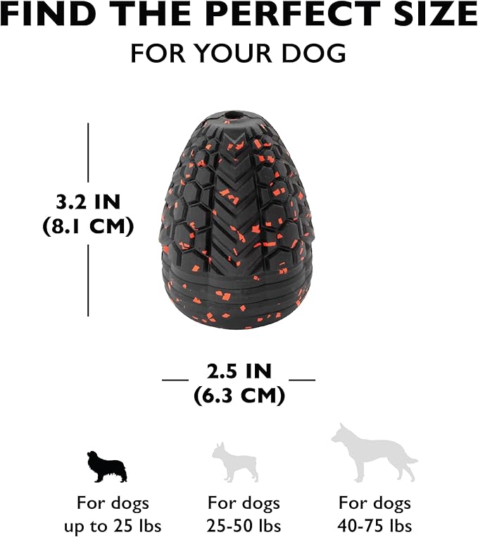 Chew King Supreme Durable Rubber Dog Toy for Aggressive Chewers, Treat-Dispensing Heavy-Duty Chew Toy with Safety Air Vent, Interactive Dog Toy for Training & Enrichment, Medium 3.2" x 2.5"