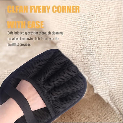 Pet Hair Remover Gloves for Furniture & Car - Electrostatic Deshedding Mitt for Cats/Dogs, Reusable Washable on Sofa, Clothes, Carpet (2pcs-Black)