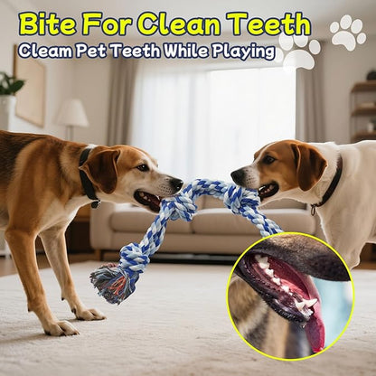 Rocfish [3 Pack] Dog Rope Toys for Aggressive Chewers, Nearly Indestructible Tug of War Toys for Large & Medium Dogs, 100% Cotton, Teeth Cleaning Chew Rope, Heavy Duty Tug of War Dog Toy for Boredom