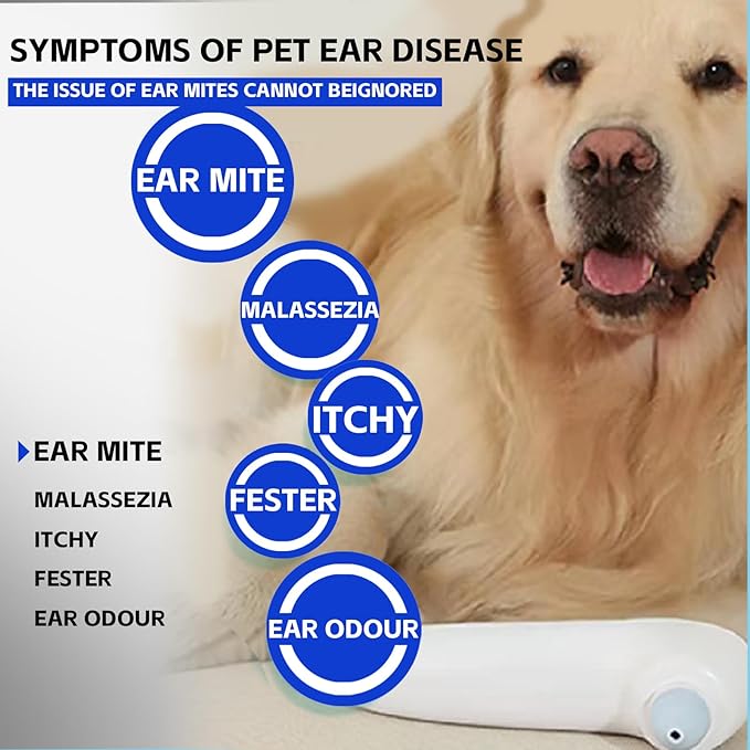 Ear Care Pro for Cats & Dogs- Soothing Relief from Ear Mite & Tick at-Home Ear Comfort with Ozone Technology Cleans Ears & Prevents Infections