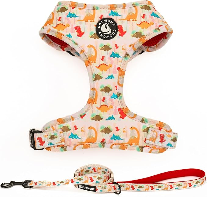 Dog Harness and Leash Set, Adjustable Dog Harness, Dog Leash, No Pull No Choke Puppy Harnesses for Walking Training for Small Medium Pet