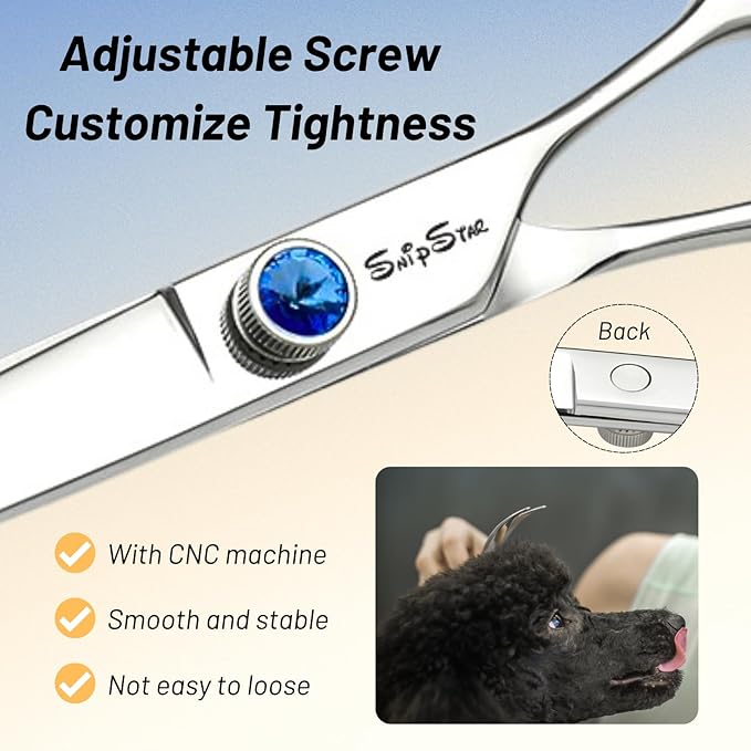 7.5inch 25° Curved Dog Grooming Scissors Professional, Japanese VG10 Stainless Steel Sharp Dog Scissors for Grooming Groomer, Comfortable Ergonomic Handle, Pet Shears for Dogs Cats Face Paws Cutting