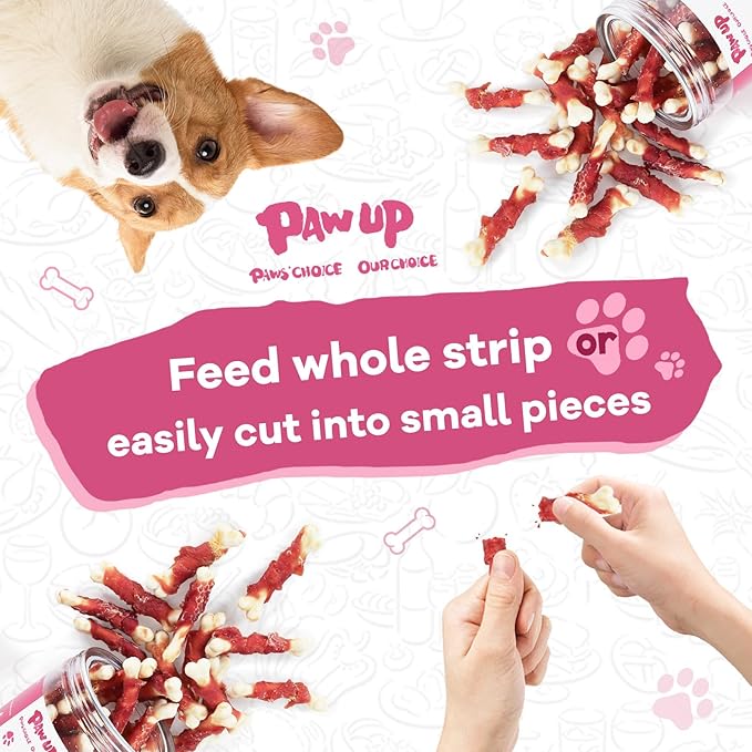 PAWUP Duck Dog Treats, Calcium Bones Chews, Rawhide Free, Natural Snacks for Samll Dog w/Taurine,12.5 oz
