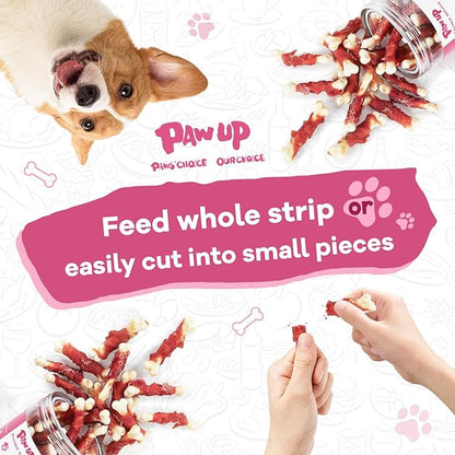 PAWUP Duck Dog Treats, Calcium Bones Chews, Rawhide Free, Natural Snacks for Samll Dog w/Taurine,12.5 oz