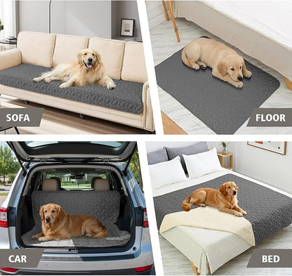 Ameritex Pet Bed Cover Dog Bed Blanket for Sofa and Furniture Waterproof New Pattern Design (68x82 Inch, Dark Grey)