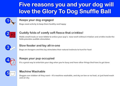 Glory To Dog Puppy and Small Breed Snuffle Interactive Foraging Dog Puzzle Ball Toy Red with Crinkle