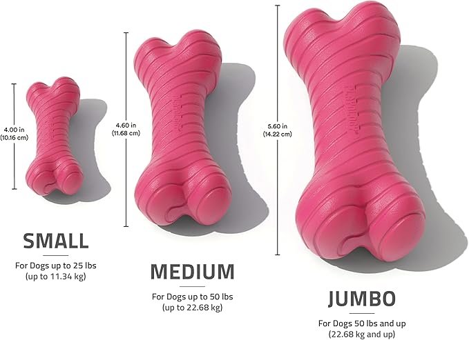 Playology Dog Toys | Dual Layer Bone Durable Chew Toy Bone for Dogs | Medium Red Velvet Cake Scented Toy - Limited Edition Valentine's Day Scent | Easy to Clean and Made from Non Toxic Materials