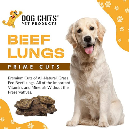 Dog Chits Beef Lung Fillets Dog and Puppy Treats – All Natural Chews for Dogs – Grain-Free, High-Protein, Low Fat Single Ingredient Dog Treat – Ideal for All Dogs – Large, 5 oz – Made in USA