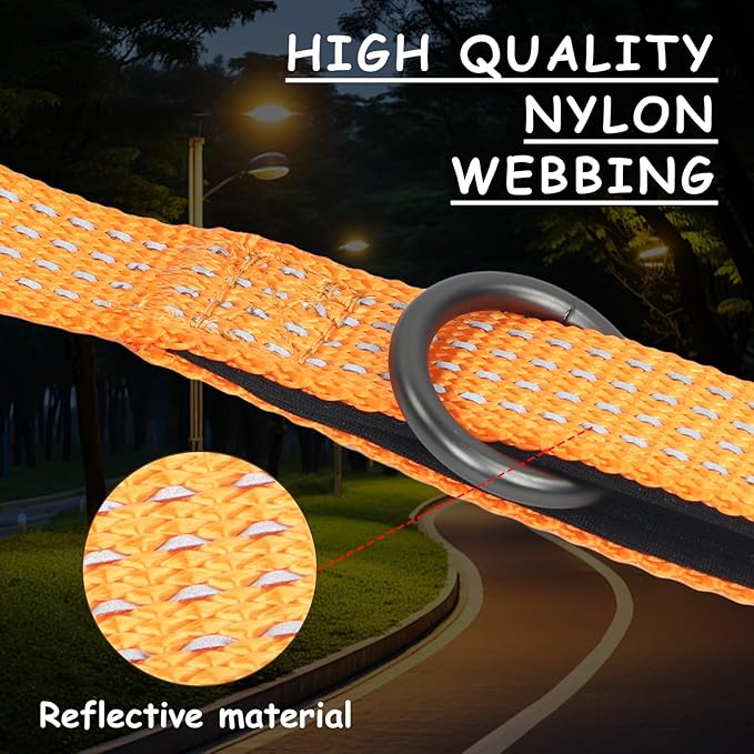 Wolfone Long Line Dog Leash with Padded Handle Orange 10m Training Leashes Reflective Leads for Dogs Outside