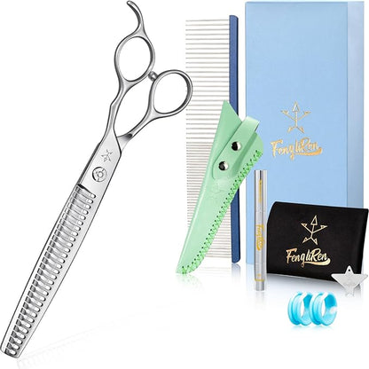 High-end Professional Dog Grooming Thinning Scissors Teeth Cutting Blending Shears Pet Texturizing Shears 7.5 Inch Extremely Very Sharp Stainless Steel Alloy For Cat Other Animals Groomer