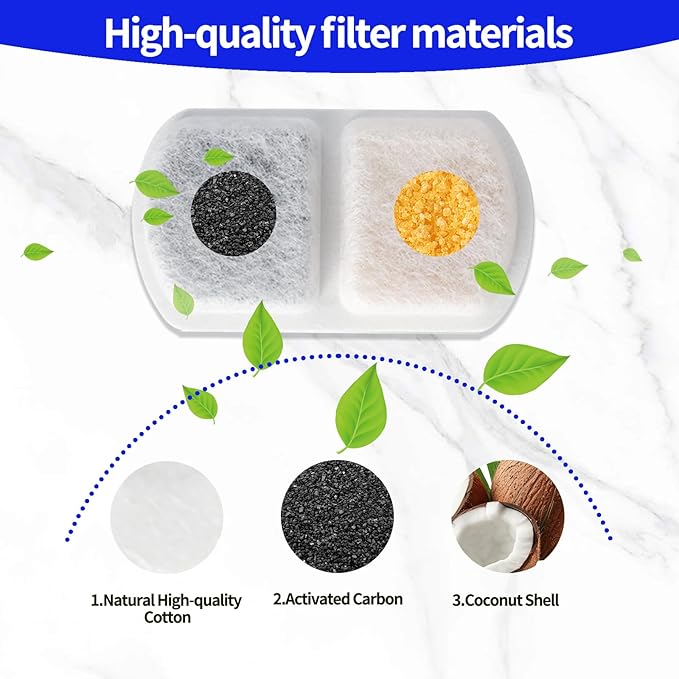 Petsamuse Dog Water Fountain for Large Pets,11L/3G Stainless Steel Fountain Triple Filtration, Great for Large Dogs Cats and Multi-Pet Home (12Set Filters for 11L Automatic Circulating Dog Fountain)