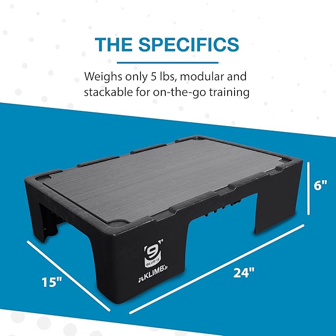Blue-9 KLIMB Jr. Professionally Designed Dog Training Platform and DIY Guide for Behavior Basics, Made in The USA, Black