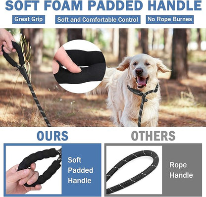 HOMIMP Slip Lead Dog Leash 6 FT - Reflective 4 PCS Bulk Color Heavy Duty Rope Dog Leash for Small Medium Large Dogs Puppy - Soft Long Padded Handle Thick Dog Leashes for Shelter, Vet, Training